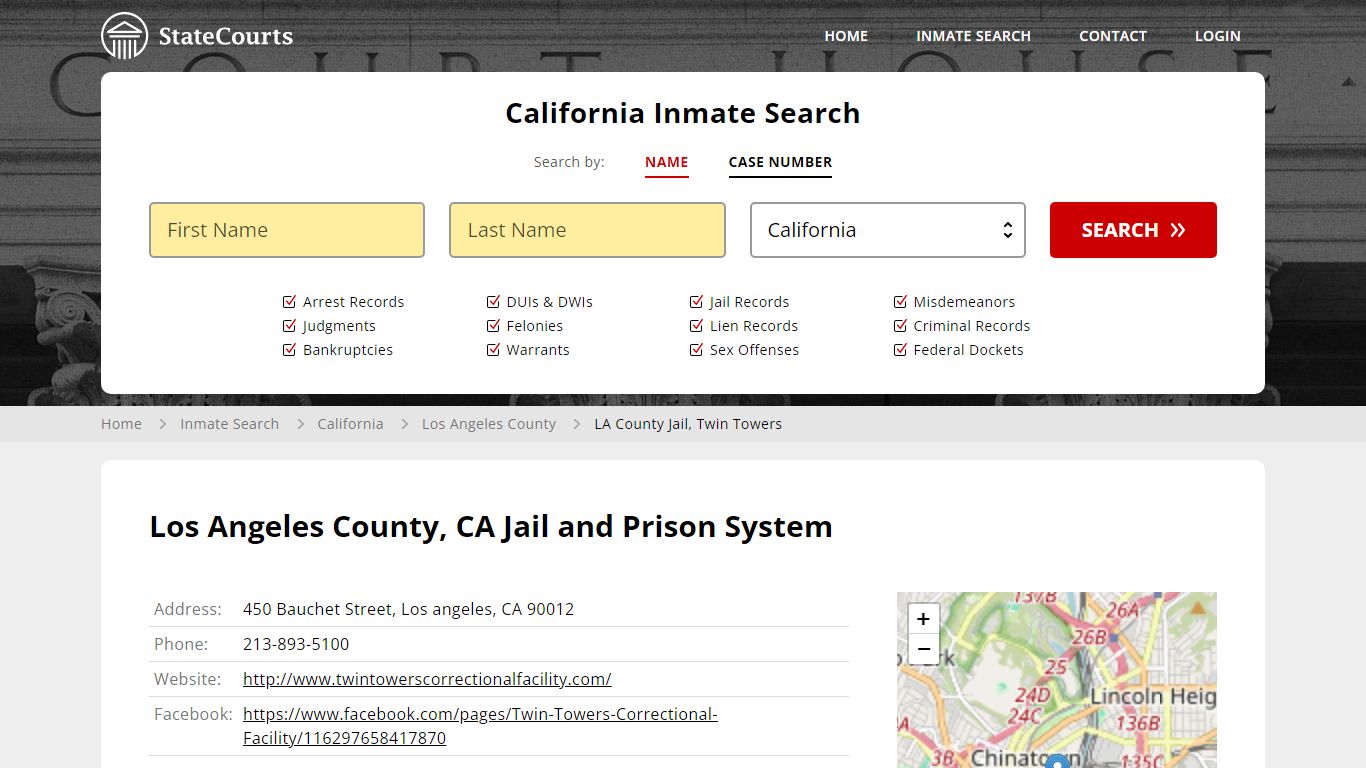 Los Angeles County, CA Jail and Prison System - State Courts